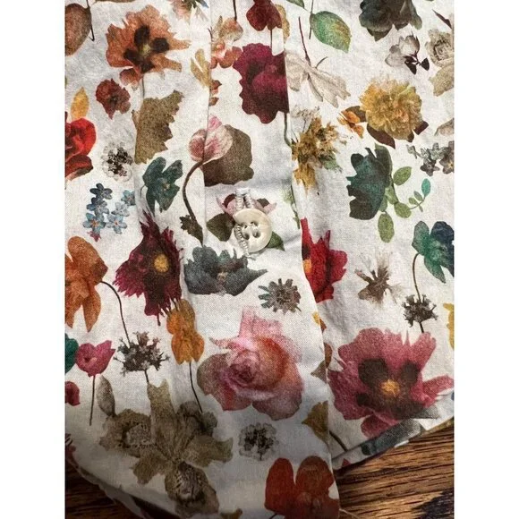 il gufo | Girls Long Sleeve Button Down Floral Fall Autumn Scenery Sz 8 - Picture 7 of 7